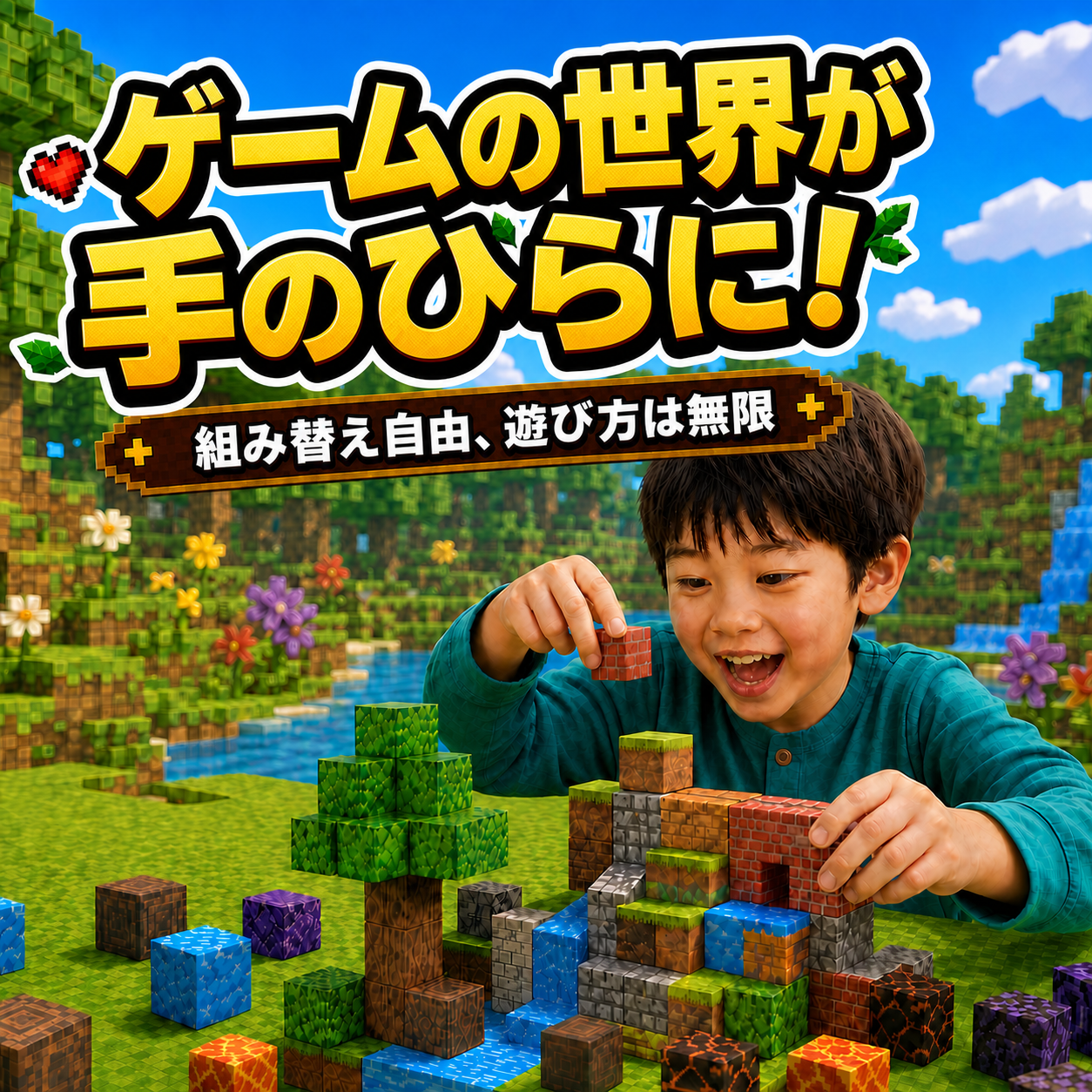 クラフトマグキューブ｜ワールドマップ風マグネットブロック
