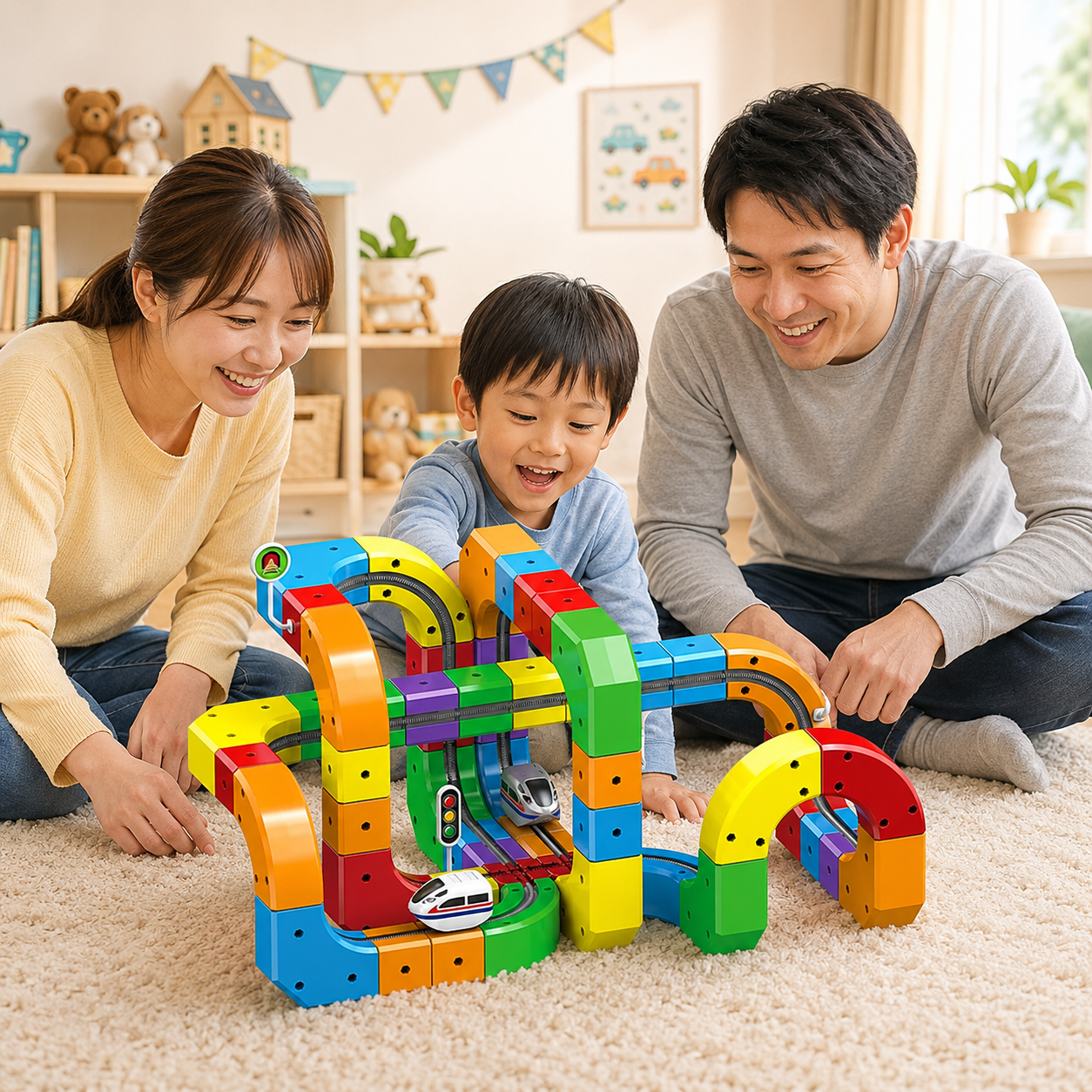 つながる！のぼる！はしる！3Dブロックトレイン 充電式