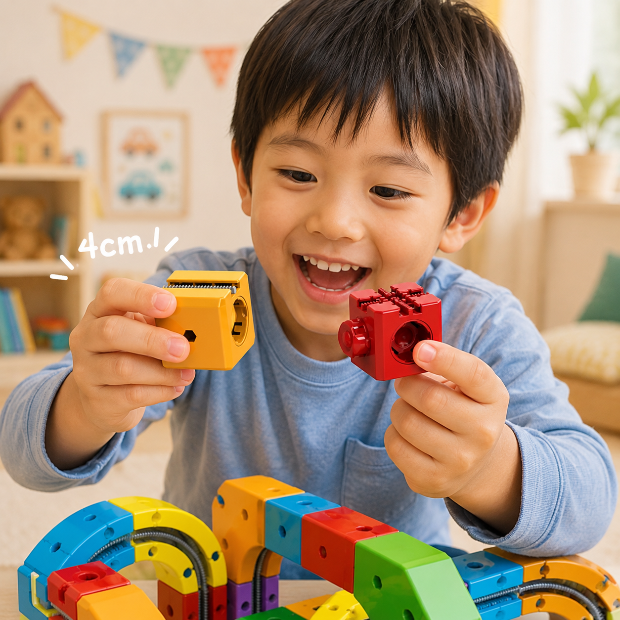 つながる！のぼる！はしる！3Dブロックトレイン 充電式