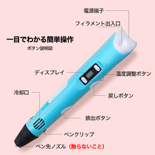 お絵かきがそのまま立体になるペン型3Dプリンター｜お試しフィラメント3本付き
